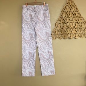 Wilfred Free Vera Pant Printed, High-Waisted Twill Pants, Size 10